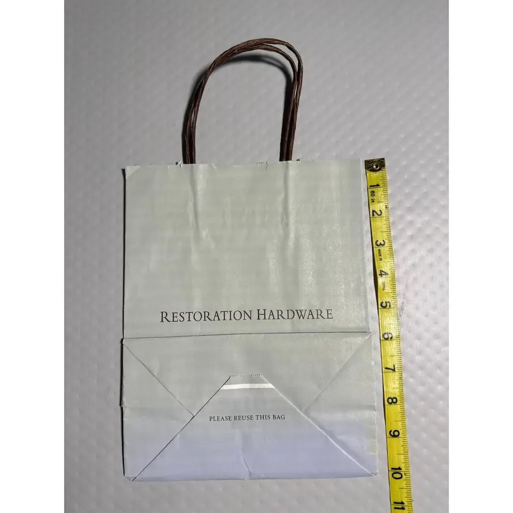 Restoration Hardware Small Gray Paper Gift Bag 10x8